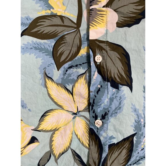 Bonobos Mens Large Long Button Up‎ Short Sleeve Shirt Slim Fit Stretch Floral - Picture 2 of 8